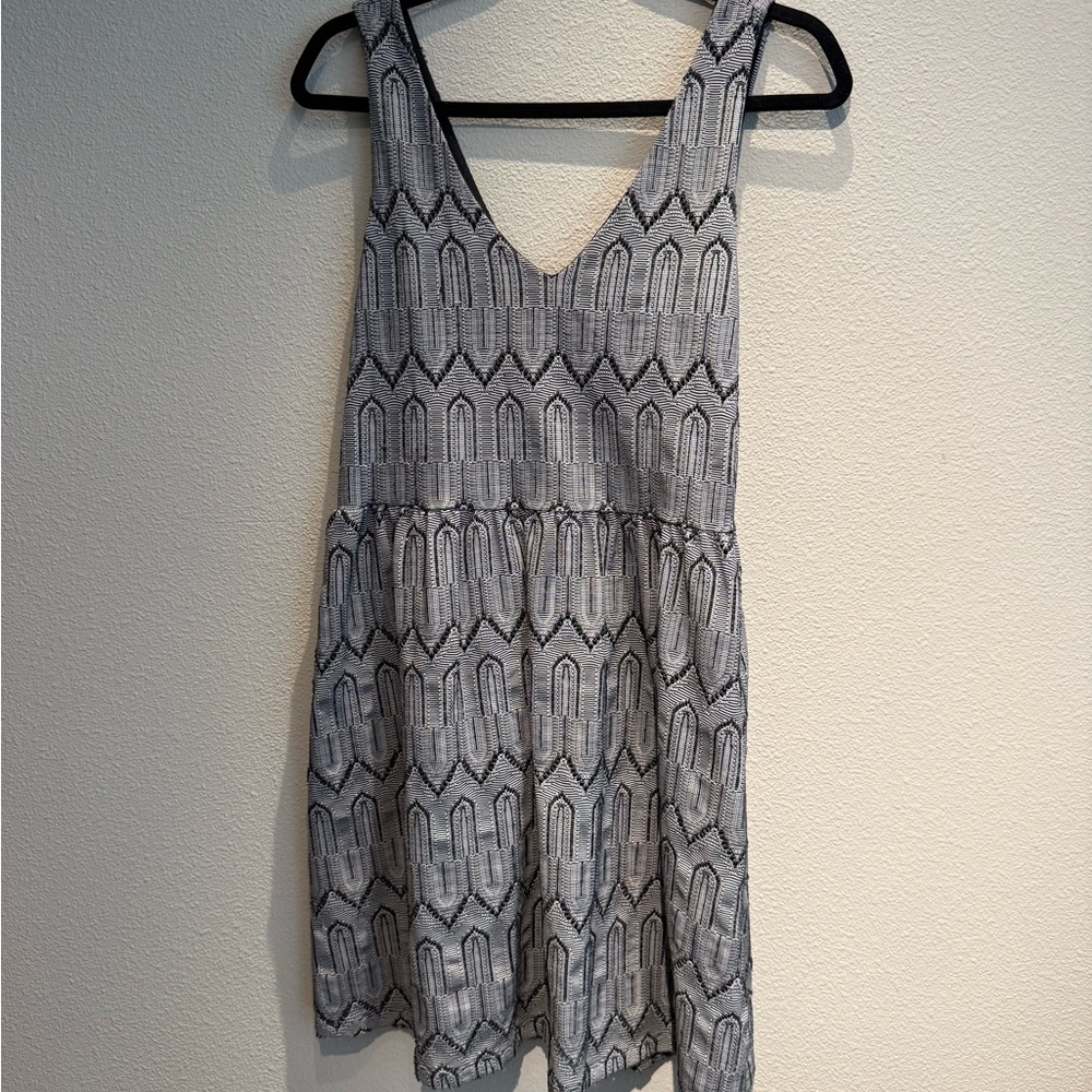 Lucky Brand Black and White Geometric Mini Dress